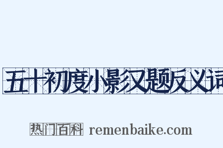 五十初度小影又题反义词是什么意思的图片